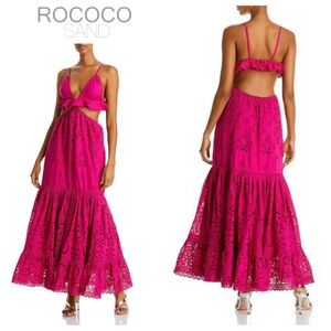 ROCOCO SAND Sasha Schiffli Maxi Dress